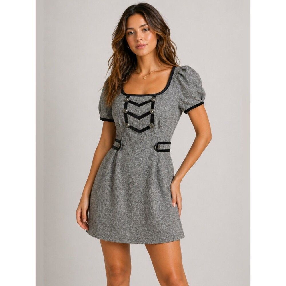 2010 Juicy Couture Heather Gray Dress with Black Accents